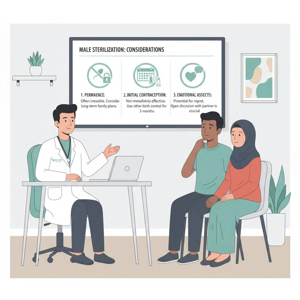 Confident man with Kuala Lumpur cityscape symbolizing convenience and safe permanent contraception